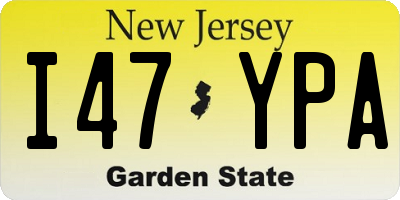 NJ license plate I47YPA