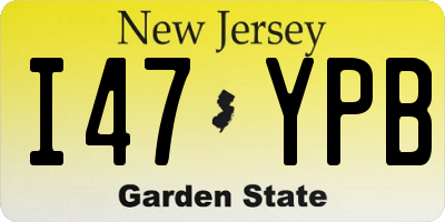 NJ license plate I47YPB