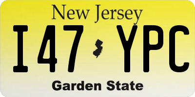 NJ license plate I47YPC