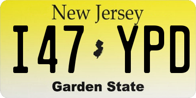 NJ license plate I47YPD