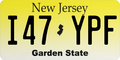 NJ license plate I47YPF