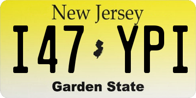 NJ license plate I47YPI