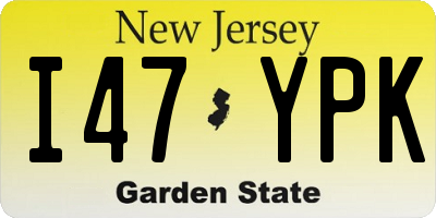 NJ license plate I47YPK
