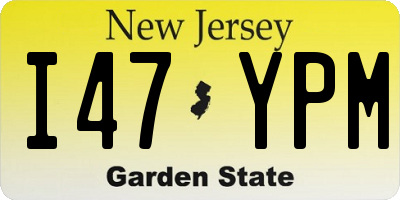 NJ license plate I47YPM