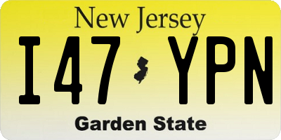 NJ license plate I47YPN