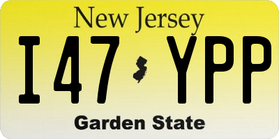 NJ license plate I47YPP