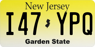 NJ license plate I47YPQ