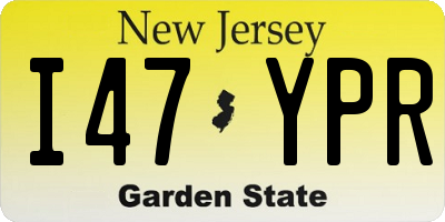 NJ license plate I47YPR