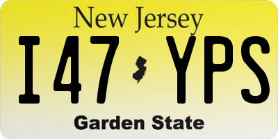 NJ license plate I47YPS