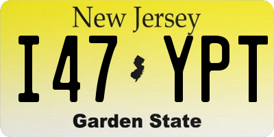 NJ license plate I47YPT