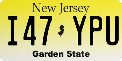 NJ license plate I47YPU