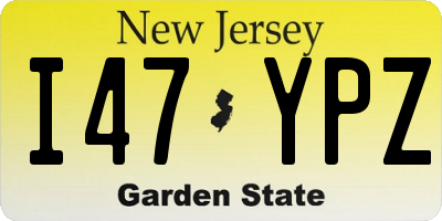 NJ license plate I47YPZ