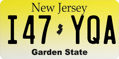 NJ license plate I47YQA