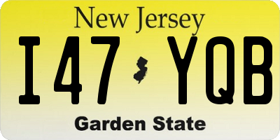 NJ license plate I47YQB