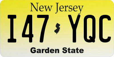 NJ license plate I47YQC