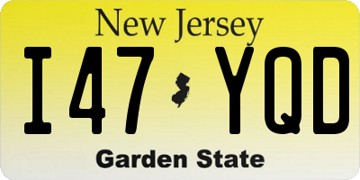 NJ license plate I47YQD