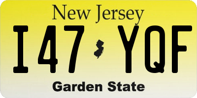 NJ license plate I47YQF