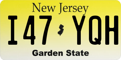 NJ license plate I47YQH
