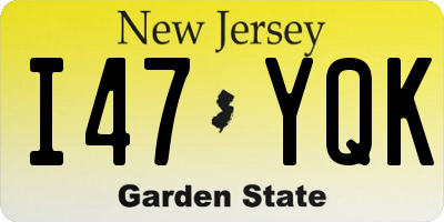NJ license plate I47YQK