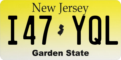 NJ license plate I47YQL
