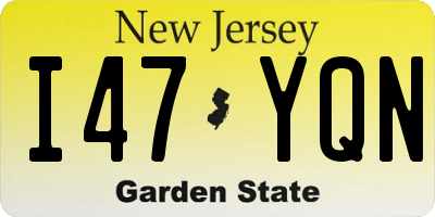 NJ license plate I47YQN