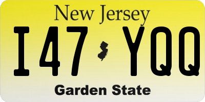 NJ license plate I47YQQ