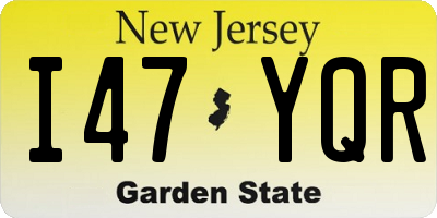 NJ license plate I47YQR