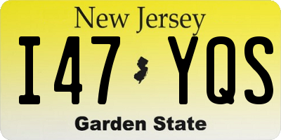 NJ license plate I47YQS