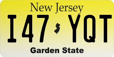 NJ license plate I47YQT