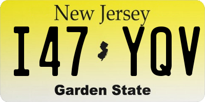NJ license plate I47YQV