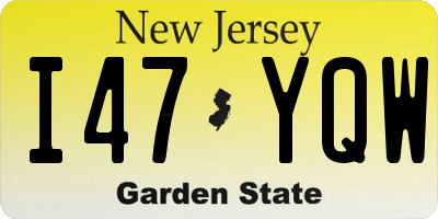 NJ license plate I47YQW