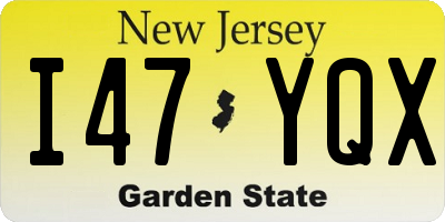 NJ license plate I47YQX