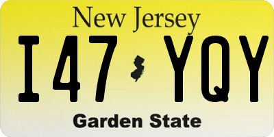NJ license plate I47YQY