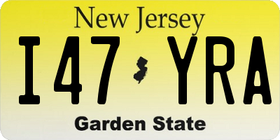 NJ license plate I47YRA