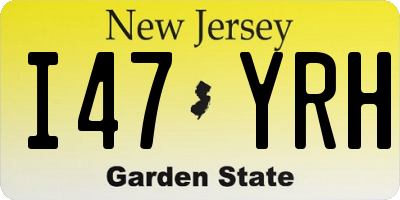 NJ license plate I47YRH