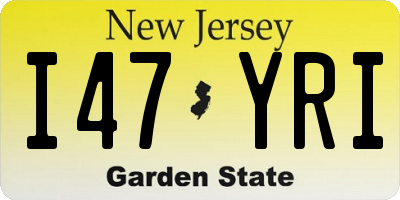NJ license plate I47YRI
