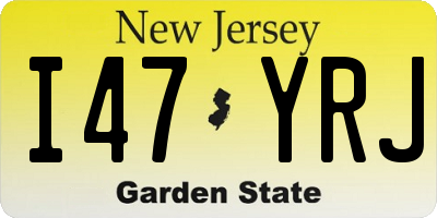 NJ license plate I47YRJ