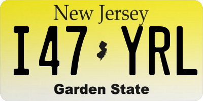 NJ license plate I47YRL