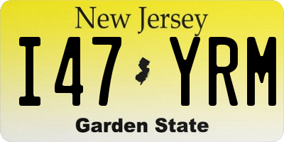 NJ license plate I47YRM