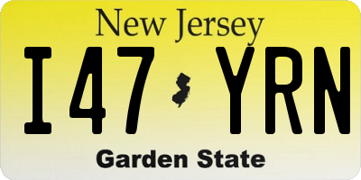 NJ license plate I47YRN
