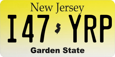 NJ license plate I47YRP