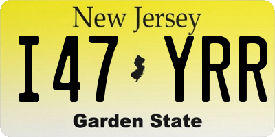 NJ license plate I47YRR