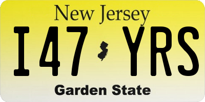 NJ license plate I47YRS