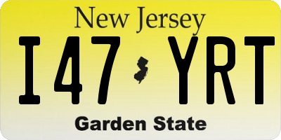 NJ license plate I47YRT