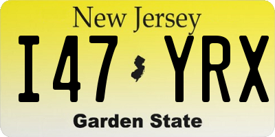 NJ license plate I47YRX