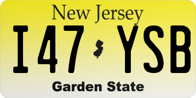 NJ license plate I47YSB