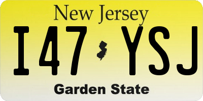 NJ license plate I47YSJ