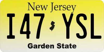 NJ license plate I47YSL