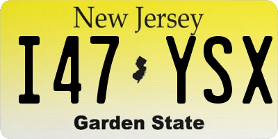 NJ license plate I47YSX
