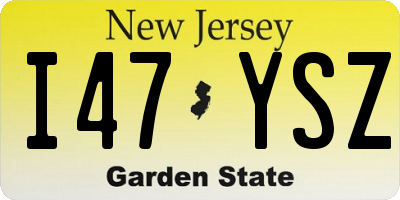 NJ license plate I47YSZ